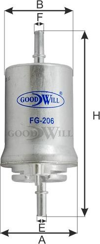 GoodWill FG 206 - Паливний фільтр autocars.com.ua