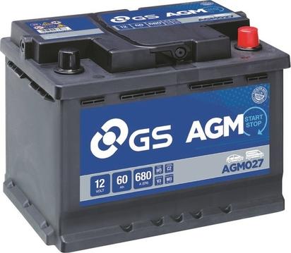 GS AGM027 - Стартерна акумуляторна батарея, АКБ autocars.com.ua