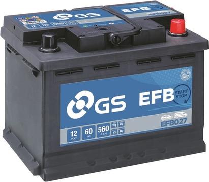 GS EFB027 - Стартерна акумуляторна батарея, АКБ autocars.com.ua