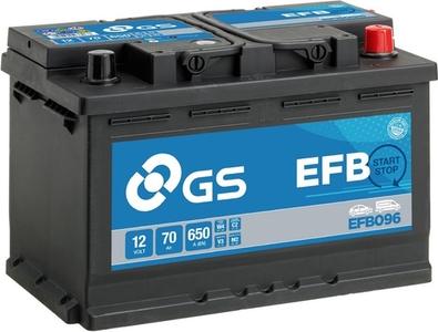 GS EFB096 - Стартерна акумуляторна батарея, АКБ autocars.com.ua
