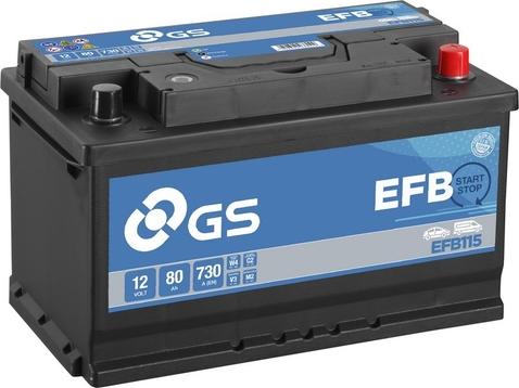 GS EFB115 - Стартерна акумуляторна батарея, АКБ autocars.com.ua