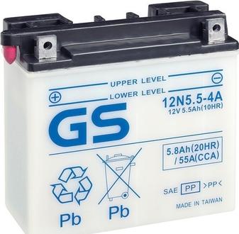 GS GS-12N5.5-4A - Стартерна акумуляторна батарея, АКБ autocars.com.ua