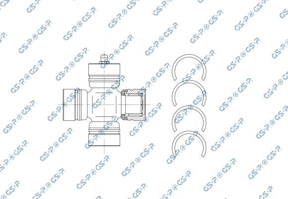 GSP UJ900067 - Шарнір, поздовжній вал autocars.com.ua