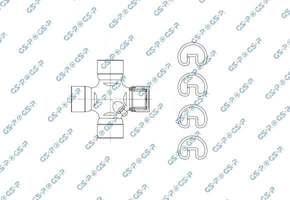 GSP UJ900085 - Шарнір, поздовжній вал autocars.com.ua