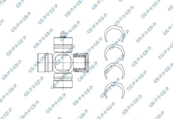 GSP UJ900087 - Шарнір, поздовжній вал autocars.com.ua