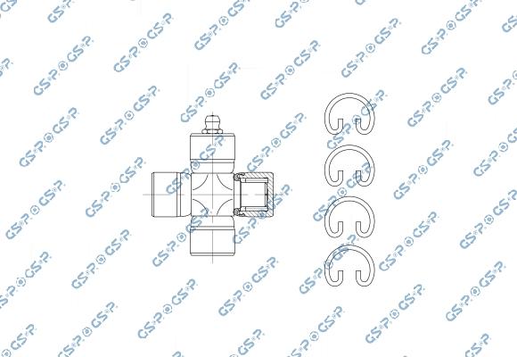 GSP UJ900151 - Шарнір, поздовжній вал autocars.com.ua