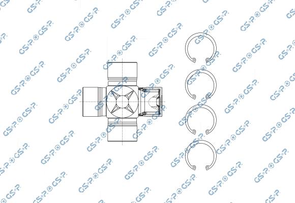 GSP UJ900161 - Шарнір, поздовжній вал autocars.com.ua