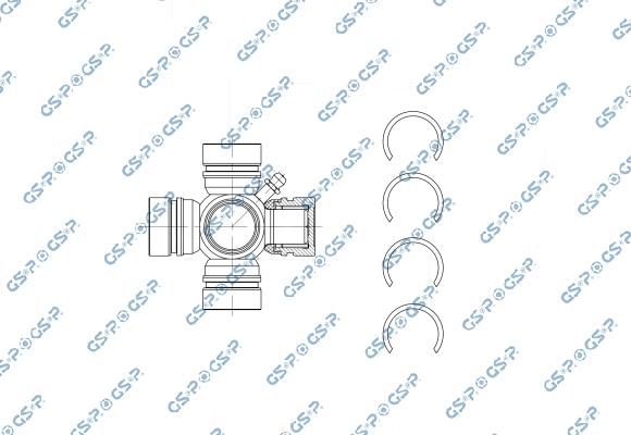 GSP UJ900178 - Шарнір, поздовжній вал autocars.com.ua