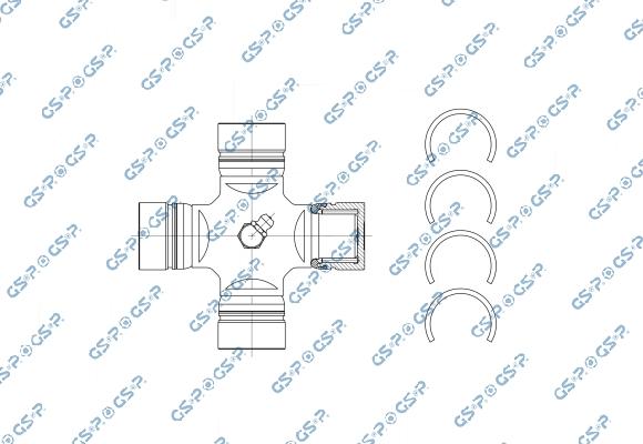 GSP UJ900180 - Шарнір, поздовжній вал autocars.com.ua