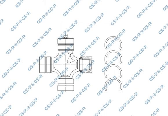 GSP UJ900210 - Шарнір, поздовжній вал autocars.com.ua