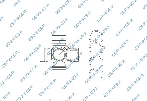 GSP UJ900233 - Шарнір, поздовжній вал autocars.com.ua