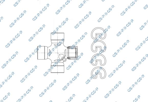 GSP UJ900238 - Шарнір, поздовжній вал autocars.com.ua
