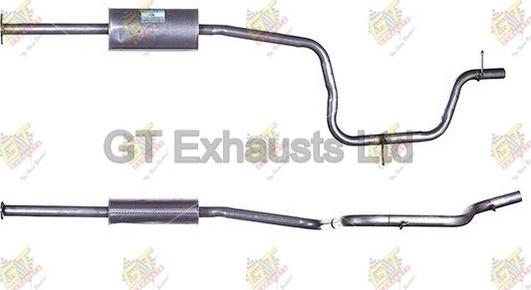 GT Exhausts GFE1006 - Середній глушник вихлопних газів autocars.com.ua