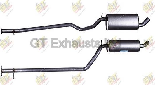 GT Exhausts GFE1088 - Середній глушник вихлопних газів autocars.com.ua