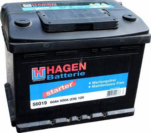 Hagen 56019 - Стартерна акумуляторна батарея, АКБ autocars.com.ua