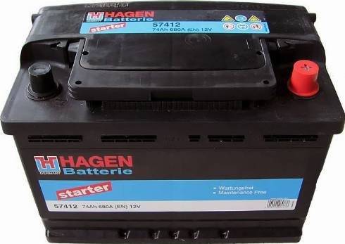 Hagen 57412 - Стартерна акумуляторна батарея, АКБ autocars.com.ua