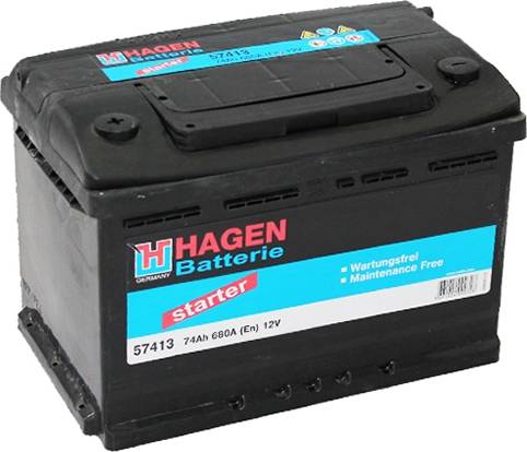 Hagen 57413 - Стартерна акумуляторна батарея, АКБ autocars.com.ua
