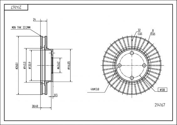 Hart 214 167 - Тормозной диск avtokuzovplus.com.ua