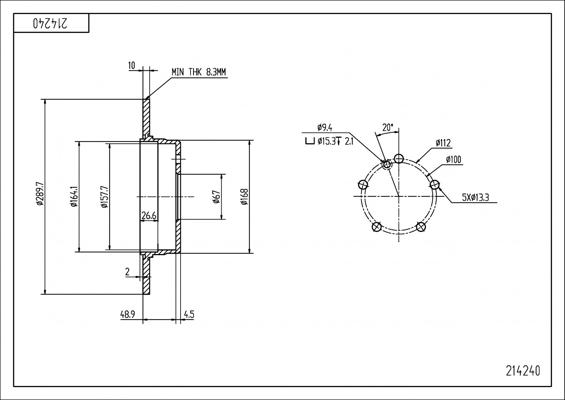 Hart 214 240 - Тормозной диск avtokuzovplus.com.ua