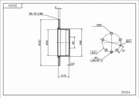 Hart 214 244 - Тормозной диск avtokuzovplus.com.ua