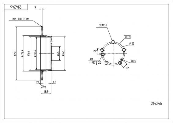 Hart 214 246 - Тормозной диск autodnr.net