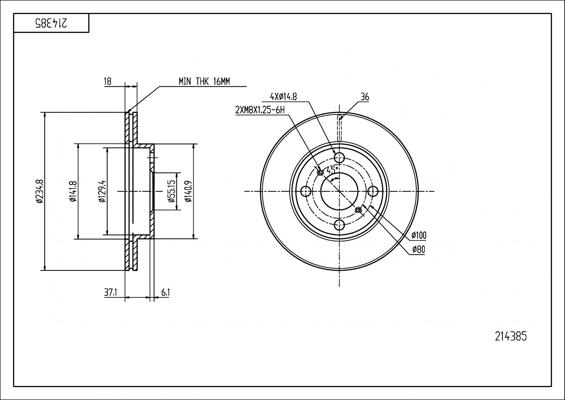 Hart 214 385 - Тормозной диск avtokuzovplus.com.ua