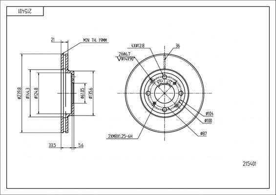 Hart 215 401 - Тормозной диск avtokuzovplus.com.ua