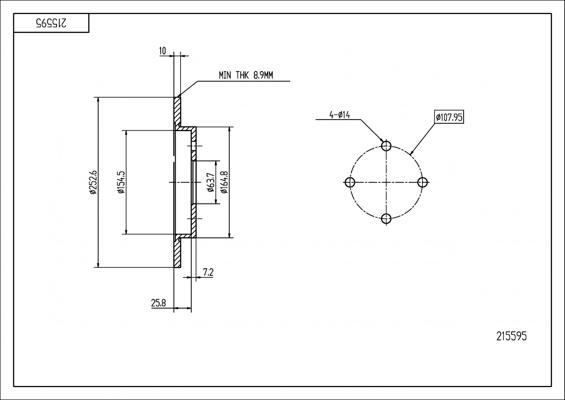 Hart 215 595 - Тормозной диск autodnr.net