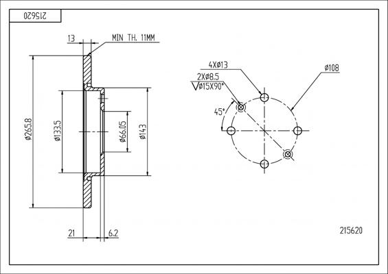 Hart 215 620 - Тормозной диск avtokuzovplus.com.ua