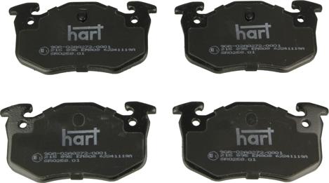 Hart 215 895 - Тормозные колодки, дисковые, комплект avtokuzovplus.com.ua