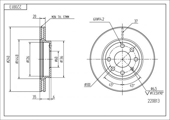 Hart 220 813 - Тормозной диск avtokuzovplus.com.ua