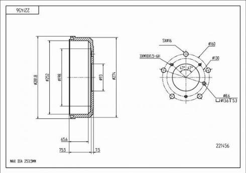 Hart 221 456 - Тормозной барабан avtokuzovplus.com.ua