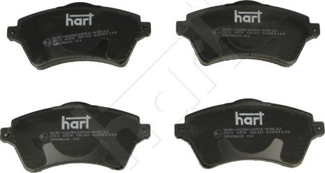 Hart 221 654 - Гальмівні колодки, дискові гальма autocars.com.ua