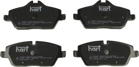 Hart 222 406 - Гальмівні колодки, дискові гальма autocars.com.ua