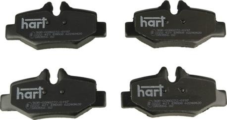 Hart 222 421 - Тормозные колодки, дисковые, комплект avtokuzovplus.com.ua