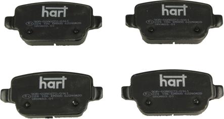 Hart 224 186 - Гальмівні колодки, дискові гальма autocars.com.ua