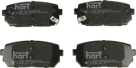 Hart 225 741 - Тормозные колодки, дисковые, комплект autodnr.net