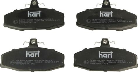 Hart 226 058 - Тормозные колодки, дисковые, комплект avtokuzovplus.com.ua