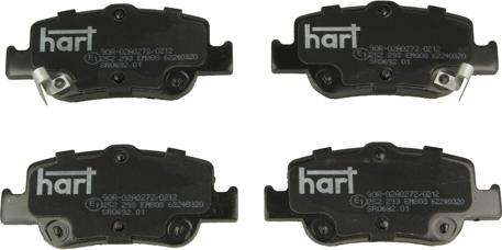 Hart 226 367 - Гальмівні колодки, дискові гальма autocars.com.ua