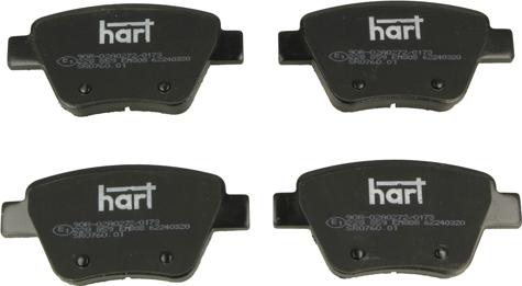 Hart 228 859 - Тормозные колодки, дисковые, комплект autodnr.net