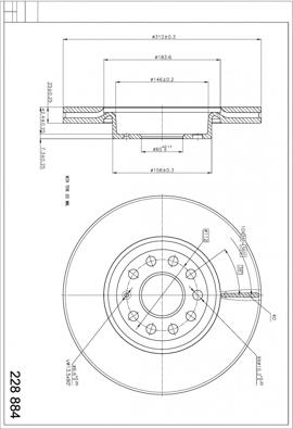 Hart 228 884 - Гальмівний диск autocars.com.ua