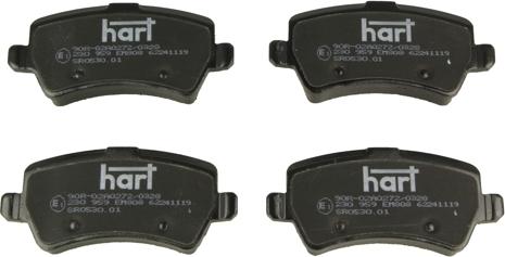 Hart 230 959 - Тормозные колодки, дисковые, комплект autodnr.net