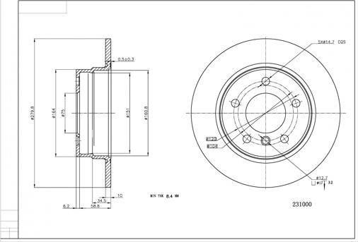 Hart 231 000 - Тормозной диск avtokuzovplus.com.ua