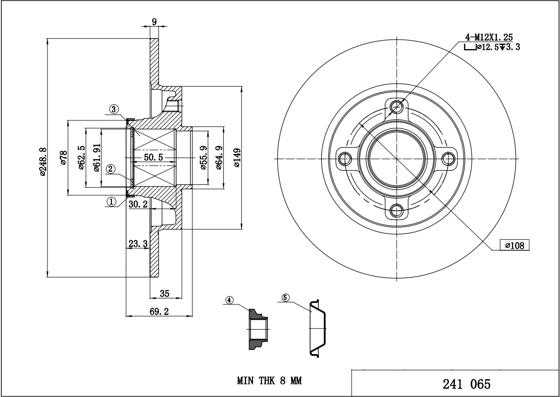 Hart 241 065 - Тормозной диск avtokuzovplus.com.ua