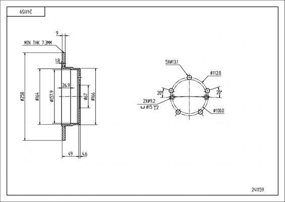 Hart 241 159 - Тормозной диск autodnr.net