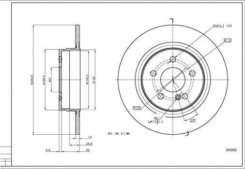 Hart 250 262 - Тормозной диск avtokuzovplus.com.ua