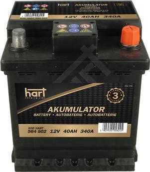 Hart 564 502 - Стартерная аккумуляторная батарея, АКБ avtokuzovplus.com.ua