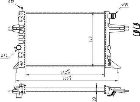 Hart 601 707 - Радиатор, охлаждение двигателя avtokuzovplus.com.ua