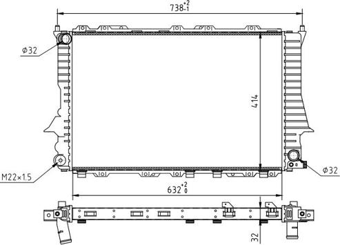 Hart 602 757 - Радіатор, охолодження двигуна autocars.com.ua