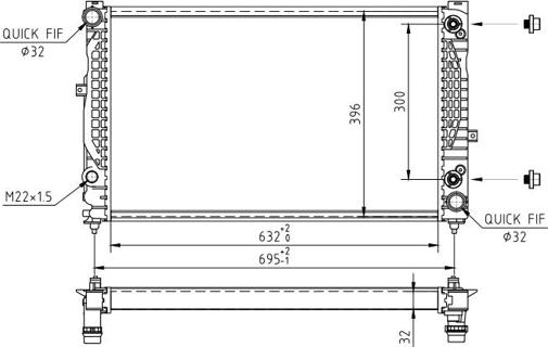 Hart 603 085 - Радиатор, охлаждение двигателя avtokuzovplus.com.ua